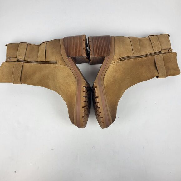 Naturalizer Trina Accent Mid Round Toe Block Heel Zip up Boot brown 9.5M - Picture 11 of 16